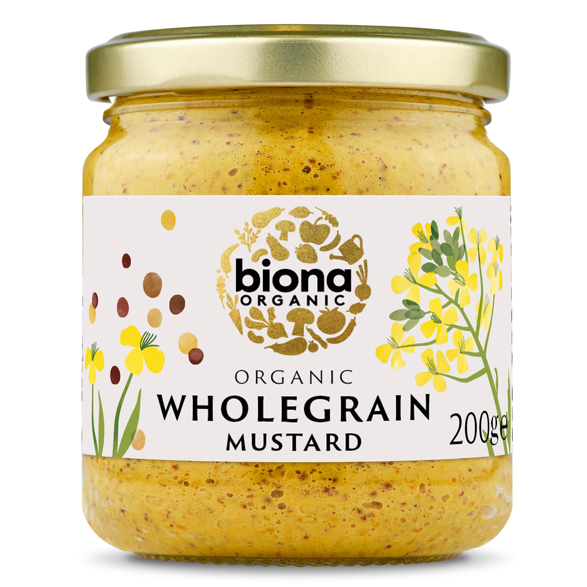Biona French Wholegrain Mustard Traditional Organic 200g