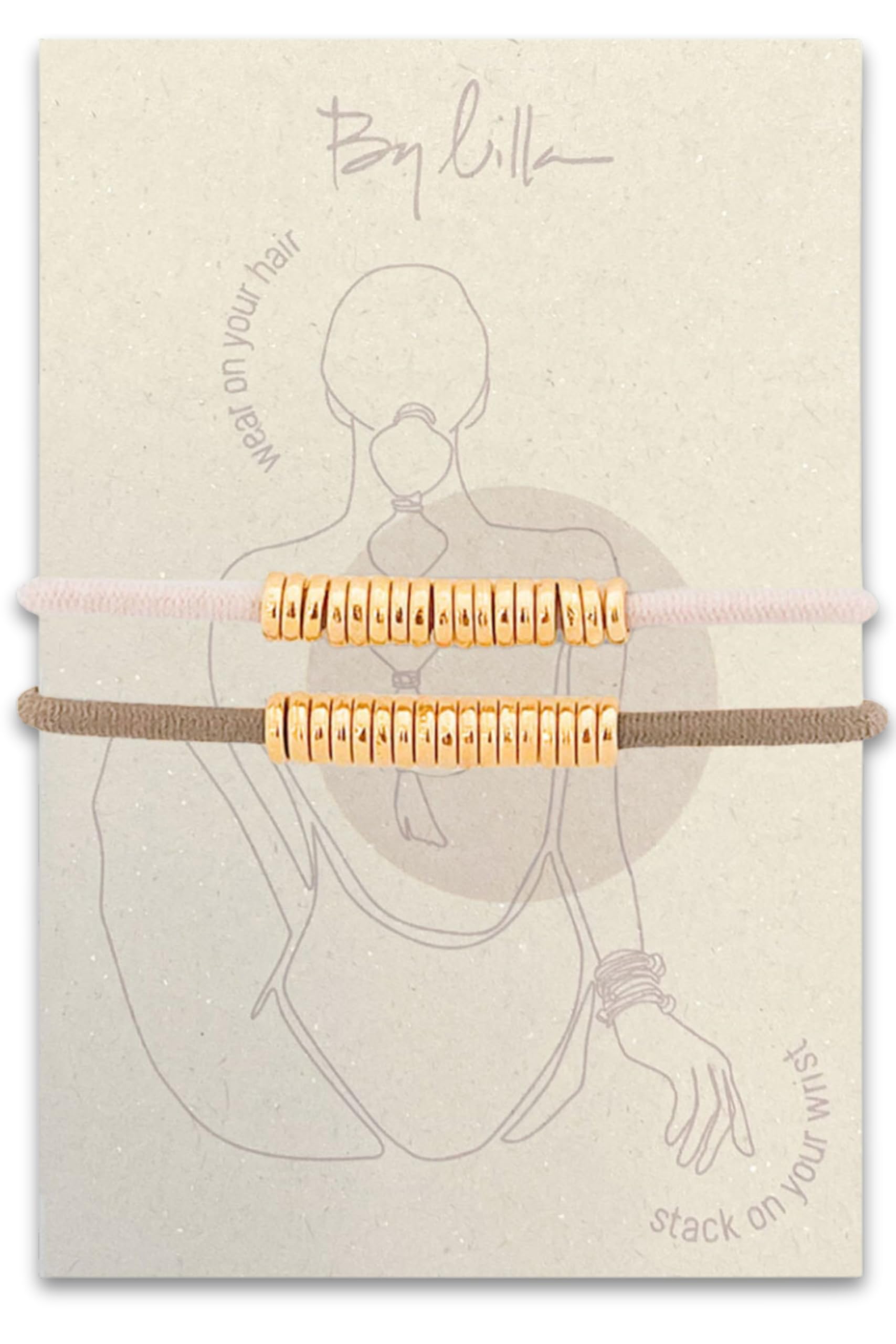 By Lilla Bracelet Hair Ties - Stretchy Hair Tie Bracelets - Decorative Handmade Jewelry for Women’s Wrist and Ponytail