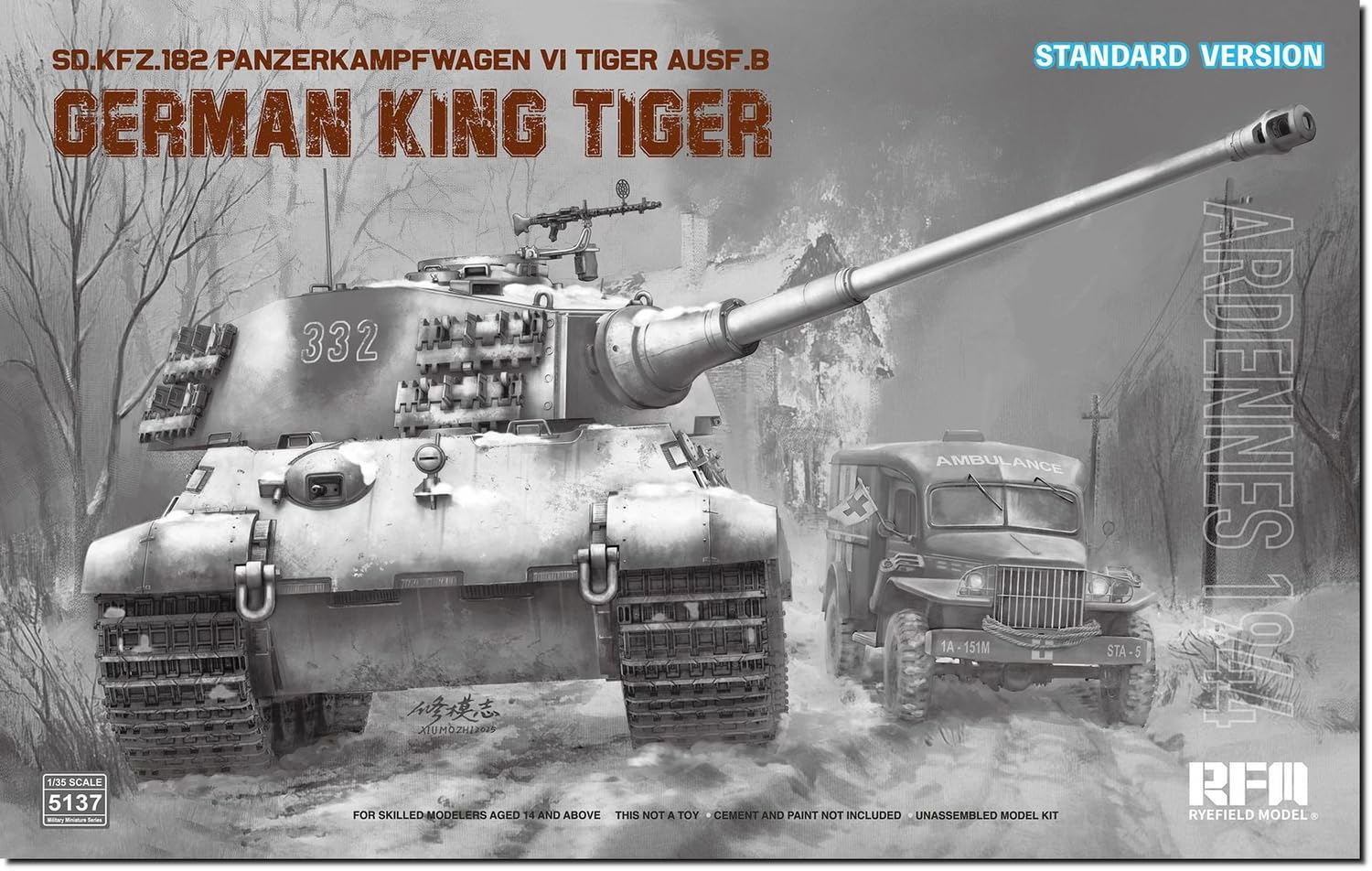 Ryefield Model RM-5137 - 1:35 Sd.Kfz.182 Panzer VI Tiger Ausf.B Standard Version