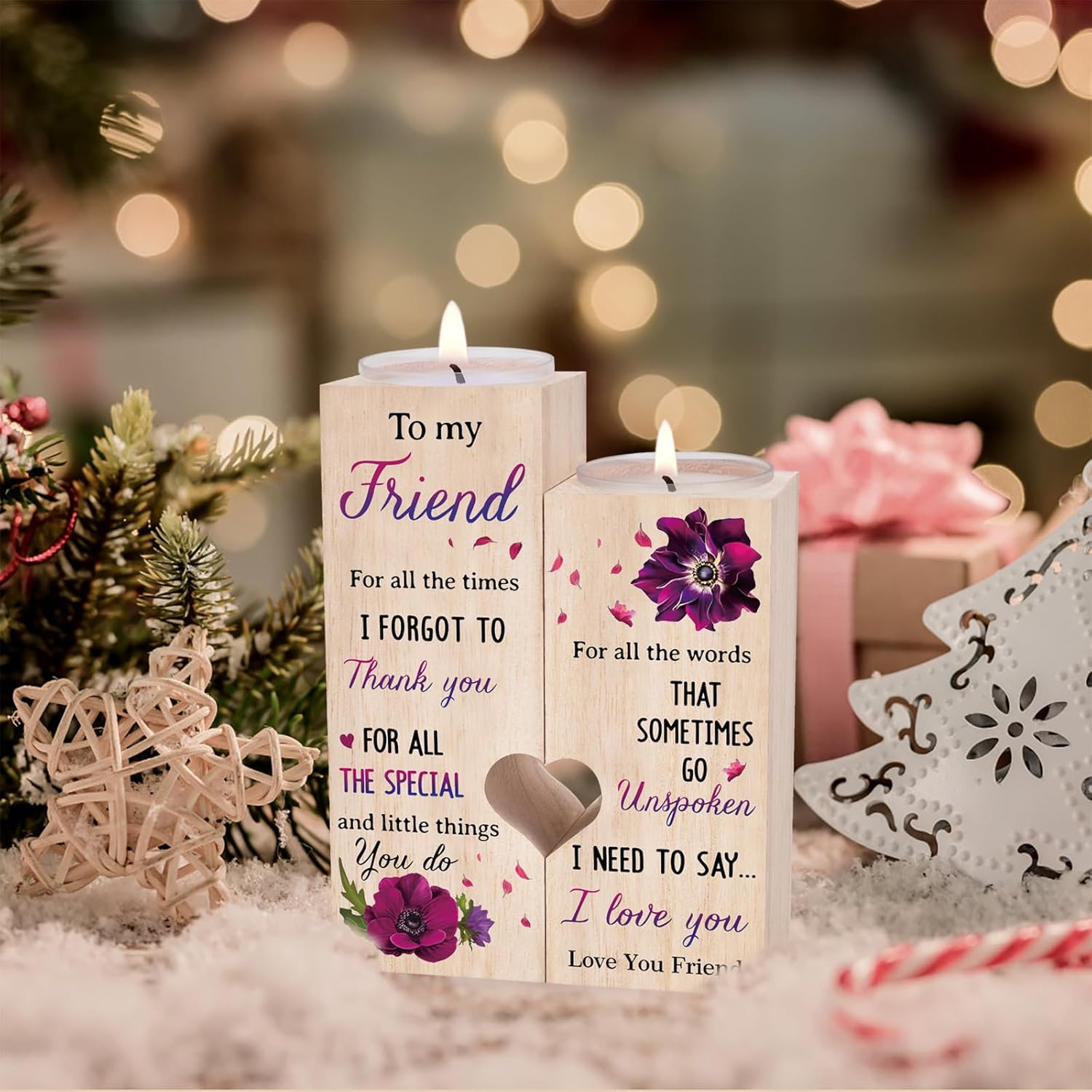 Friend for Women, Friendship Gifts for Women, Best Friend Birthday Gifts, Friend Candle Holders, Heartfelt Home Decor Gift - Image 5