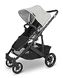 Cruz V2 Stroller/Full-Featured Stroller with Travel System Capabilities/Toddler Seat, Bumper Bar, Bug Shield, Rain Shield Included/Anthony (White+Grey Chenille/Carbon Frame/Chestnut Leather)