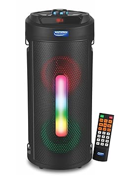 DHOOM 40W Bluetooth Party Speaker with Double Woofer, RGB LED Lights, Wireless Portable Speaker with Remote Control, FM Radio, USB/TF Card, Deep Bass DJ Speaker for Home Party