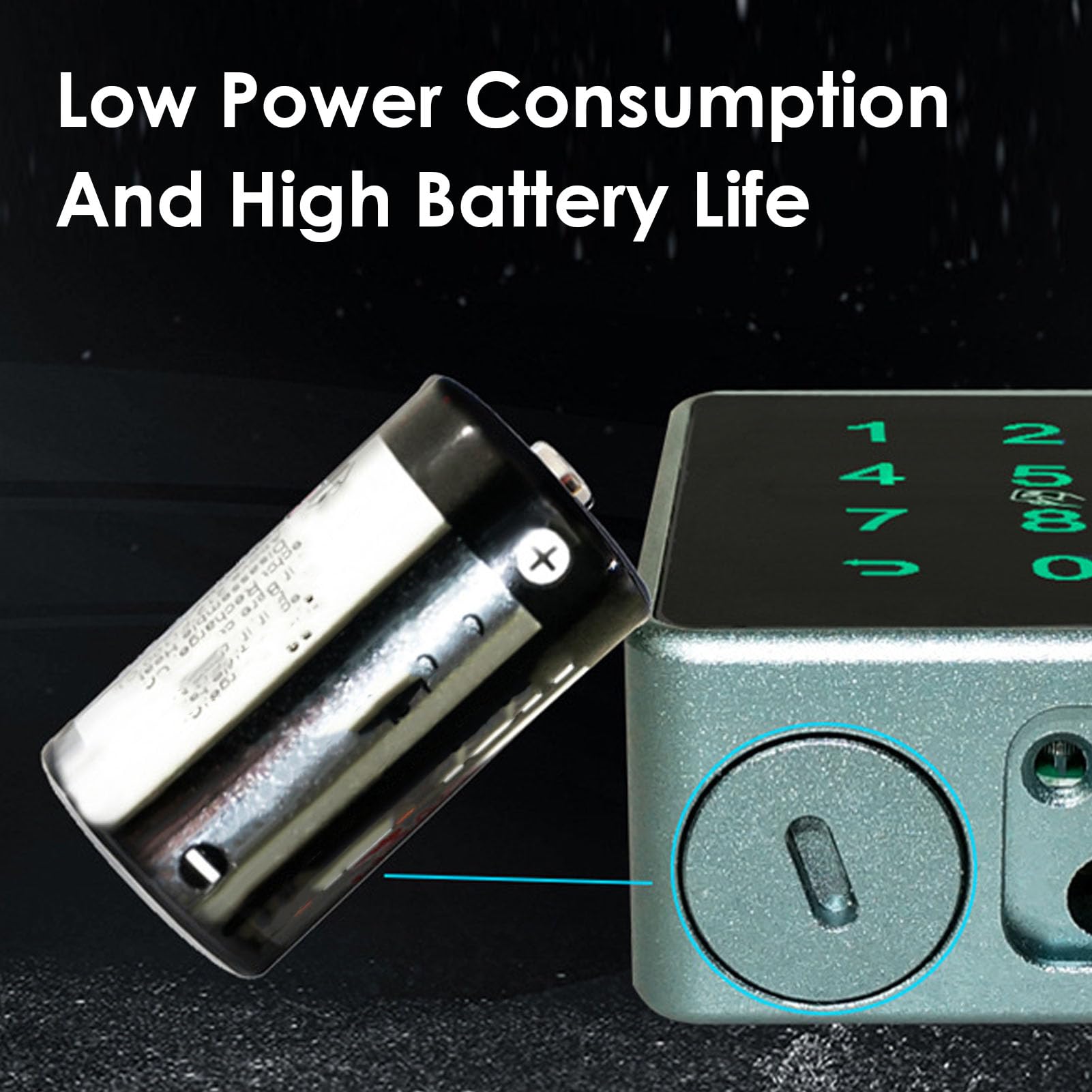 VBESTLIFE Candado de Huella Digital con Copia de Seguridad de Llave, Cerradura de Puerta de Combinación Inteligente para Exteriores a Prueba de Agua con 3 Tarjetas IC, Candado Inteligente