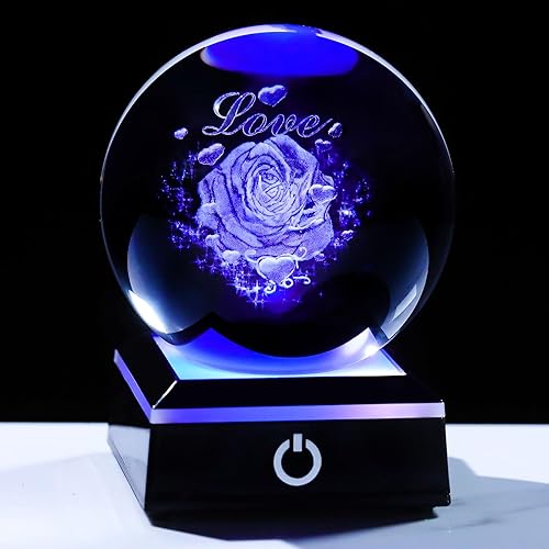Vista 13 de Enjinkail Bola de cristal 3D, tortuga marina, regalos para mujeres y hombres, adorno de globo de nieve con base LED, luz nocturna, figuras