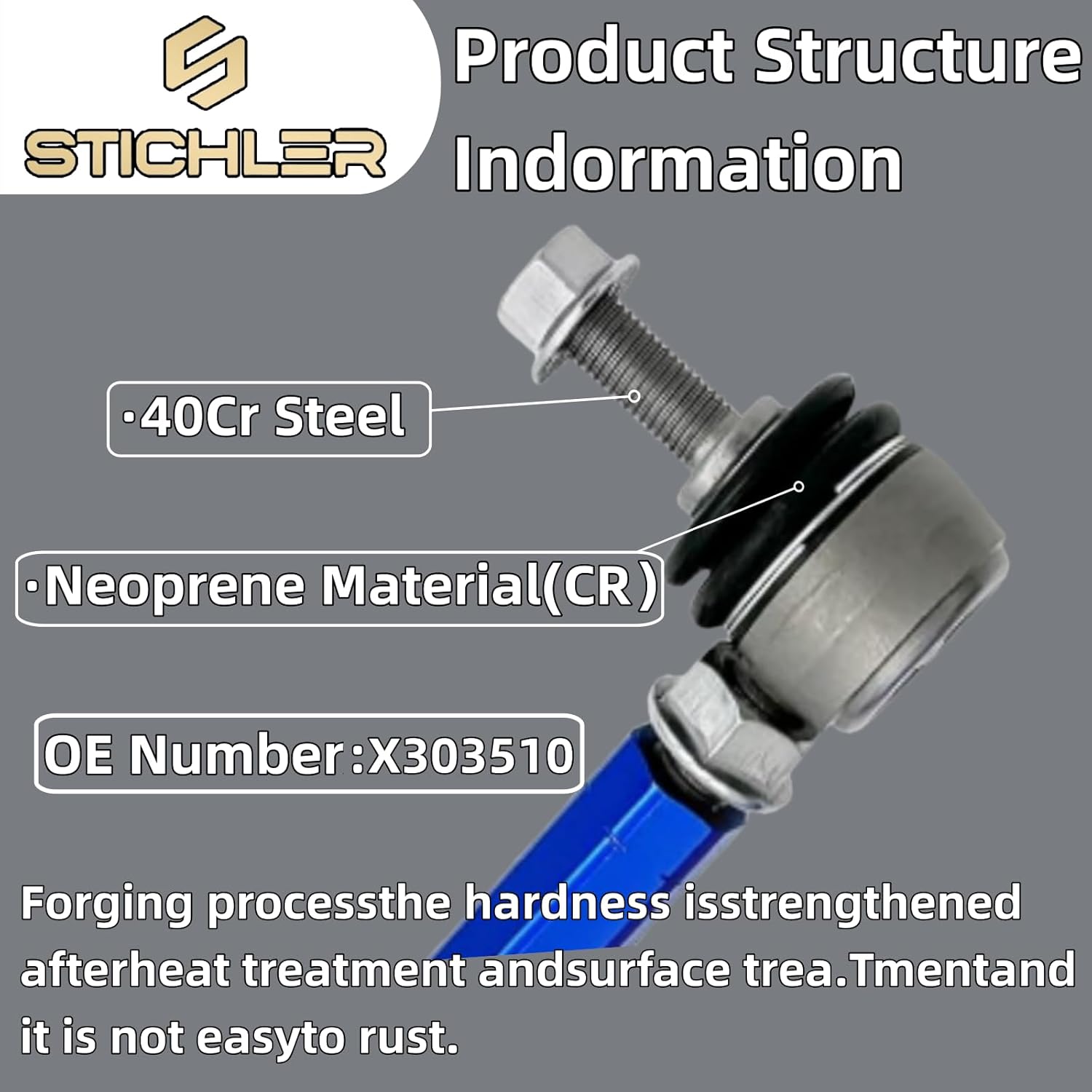 11.81-13.78' 300-350 M10 Automotive Modified Front Sway Stabilizer Bar End Link 2 Pcs Left Right Aluminium Self Adjustable 360 Degree Swivel With Length And Angle Maintenance Vehicle Blue