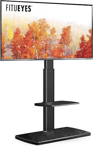 Miniatura 11 de FITUEYES Soporte giratorio para TV de suelo para televisores de 32 a 70 pulgadas, soporte universal alto para TV con base de madera resistente,