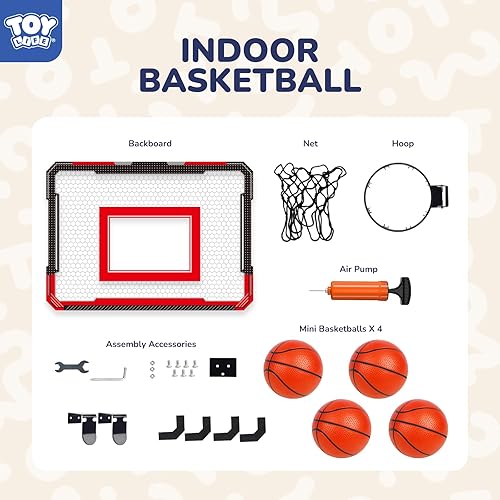 Miniatura 6 de TOY Life Aro de baloncesto sobre la puerta, aro de baloncesto para habitación, oficina, mini aro de baloncesto para interiores, niños, adolescentes