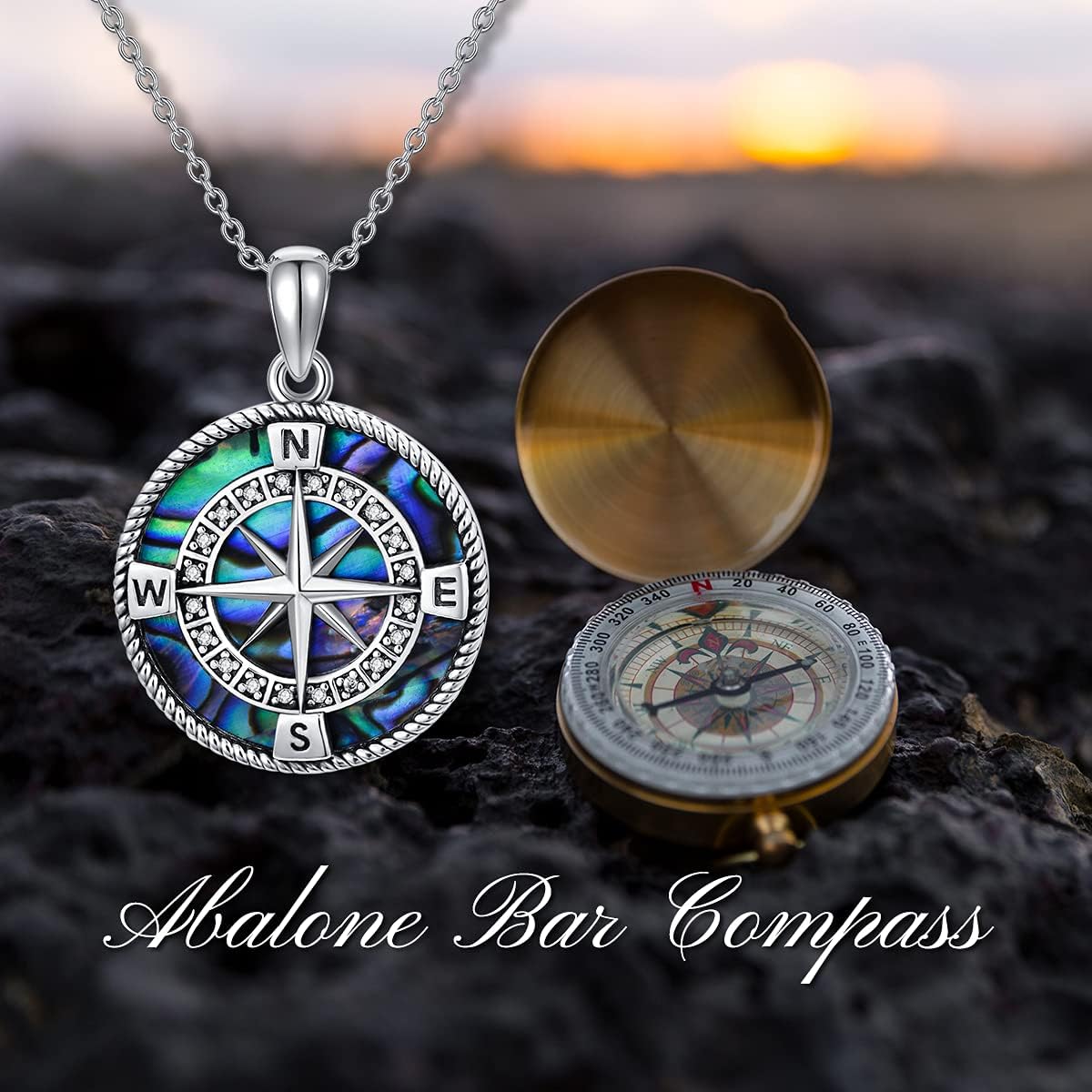 YAFEINI Compass Necklace Sterling Silver Compass Pendant Jewelry Gifts for Women - Image 6