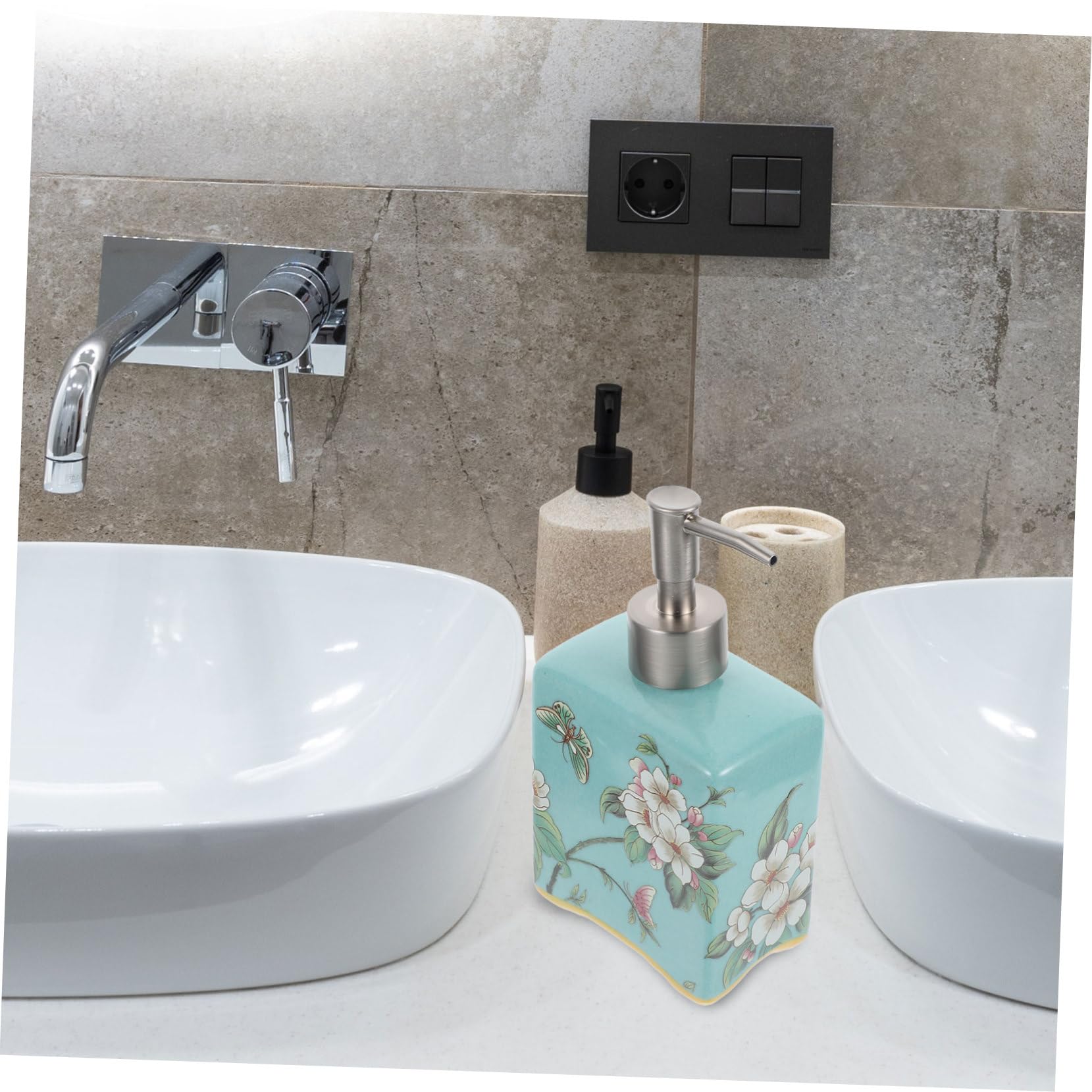 Dispensador de Jabón Recargable de Cerámica 410ml para Baño