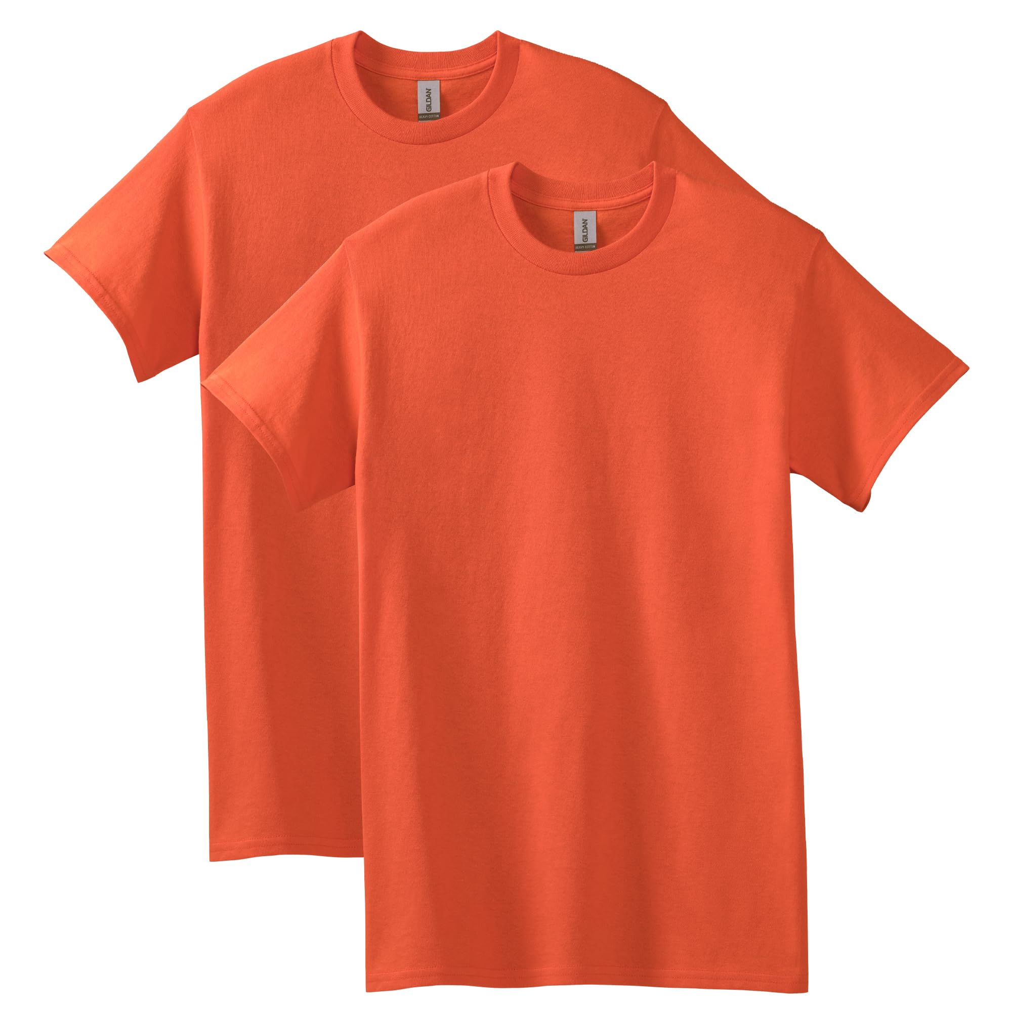 Gildan Heavy Cotton T-Shirt, Style G5000, Multipack, Orange (2-Pack), XL (Pack of 2)
