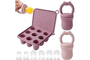 Lilac Silicone Baby Teether Feeders and Food Trays for Breast Milk Popsicles