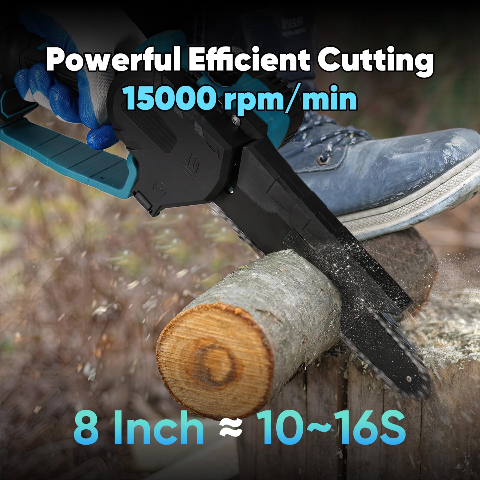 Mini Motosierra Bateria de 8 Pulgadas, Motosierra Sin Escobillas de 2000W, Motosierra Inalámbrica Portátil, Compatible con Makita Batería, Motosierra de Mano Para Podar Árboles de Jardín, Cortar