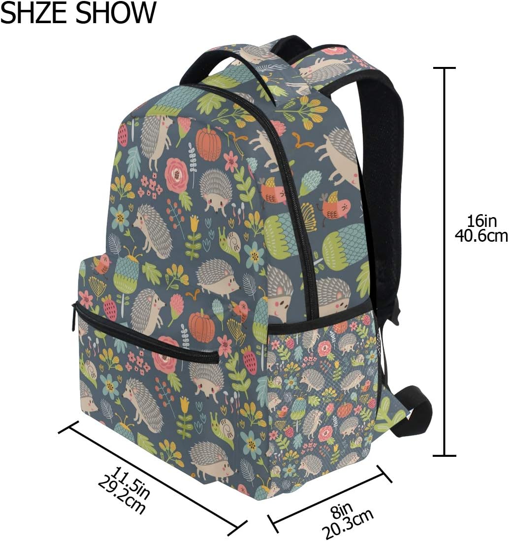 Forest With Hedgehogs Fantasy Backpack School Bag Travel Daypack