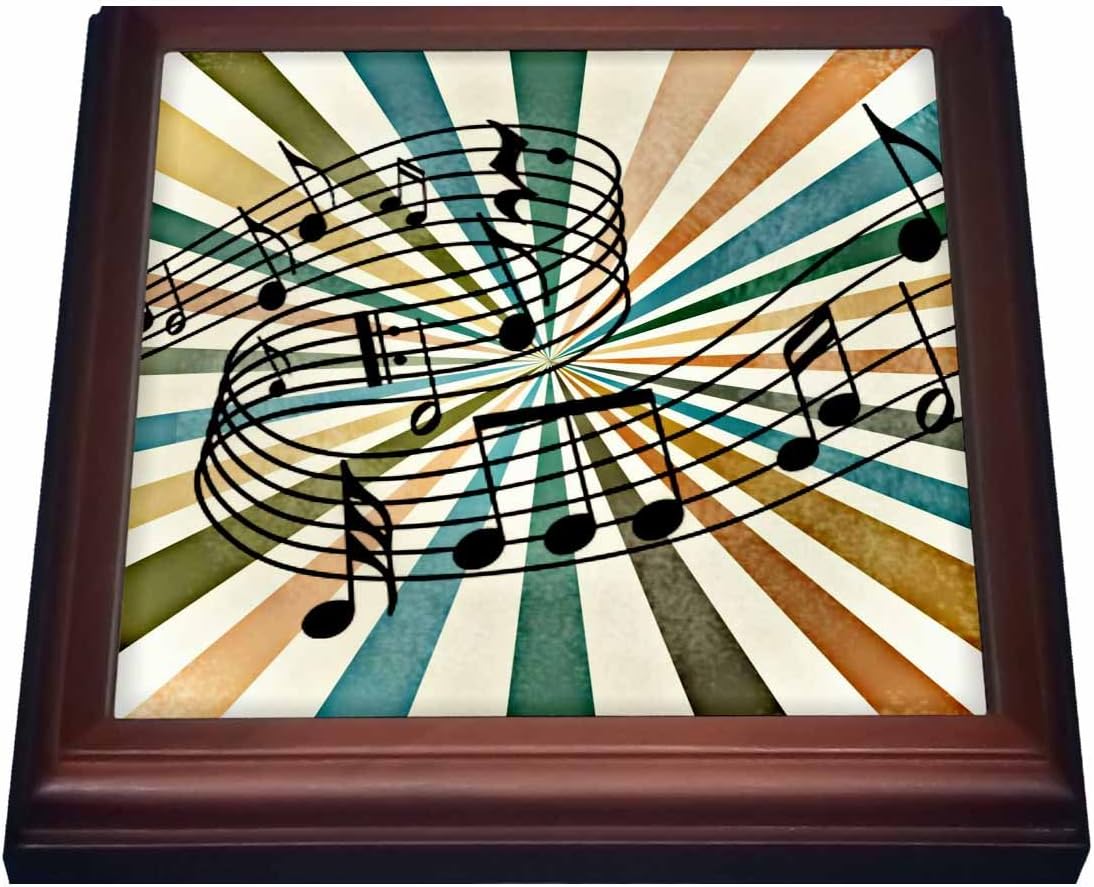3dRose Sheet Music Style Trivet with Tile, 8 by 8", Brown