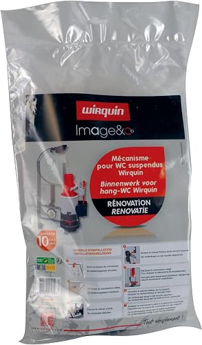 Wirquin 50719184 Toilet Flush Mechanism for Hanging Toilet Red and White - 3