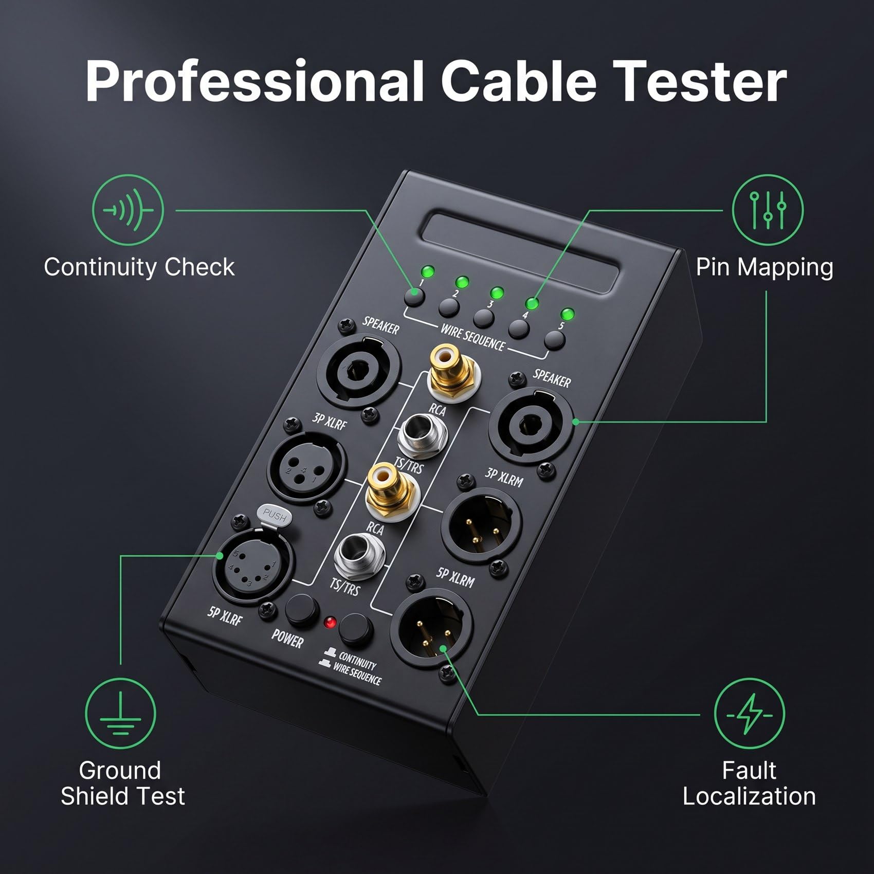 Audiokabeltester Kompaktes Prüfgerät für professionelle Kabeltests