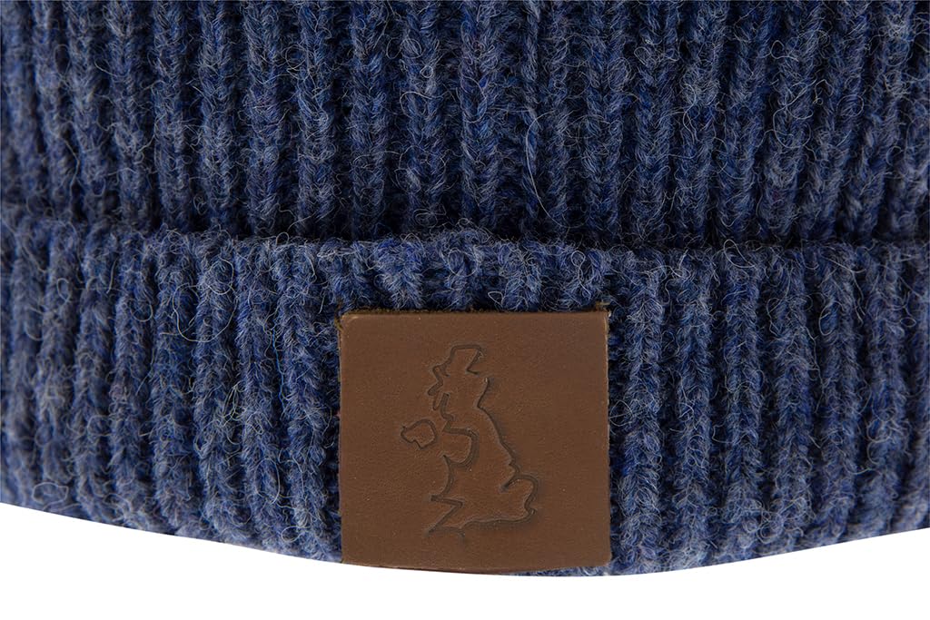 Patriia Bonnet Drapeau Britannique 100% Laine mérinos. Fabriqué à la Main. Bonnet en Laine pour Homme. Bonnet en Laine pour Femme. Bonnet tricoté.