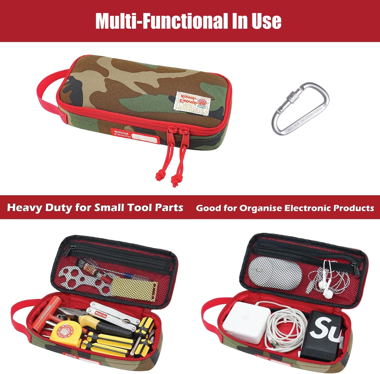 Rough Eough Small Tool Bag Utility Zipper Pouch with Handle