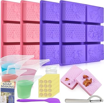 Artcome DIY Soap Making Kit Molds, Measuring Tools & Packaging for Handmade Soaps - DIY Soap Making Tools for Beginners & Professionals - Ideal for Gift