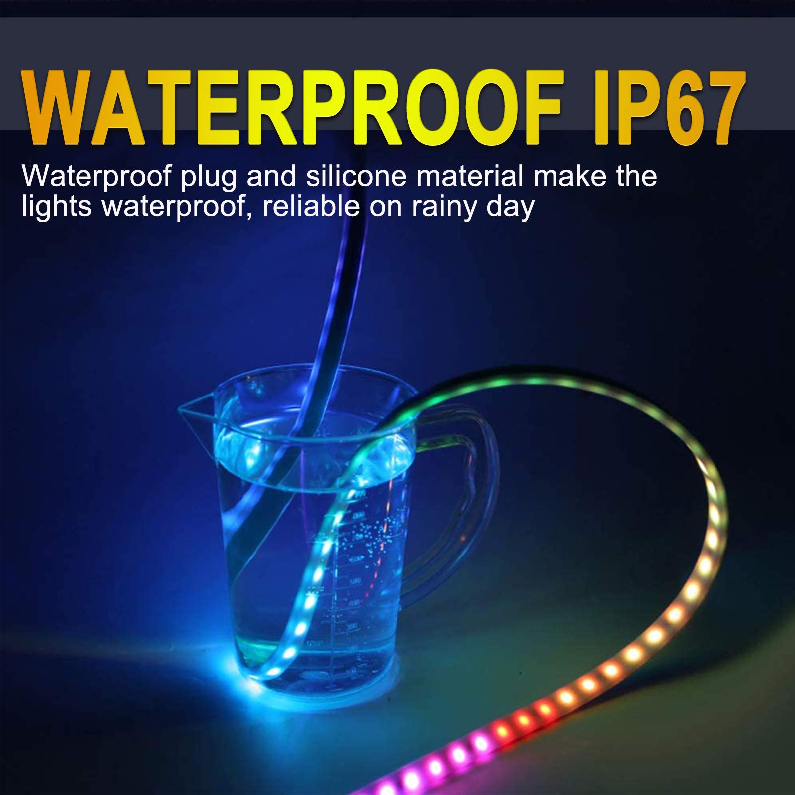 Running Board Lights 59 Inch, Chasing Dream Color, Smartphone APP Control, Extended Crew Cab 2pc Pack 90 PCS Led Strip Truck Underglow Light Strips for Pickup Trucks SUV Cars Work Van (OPL-APP-1.5M)