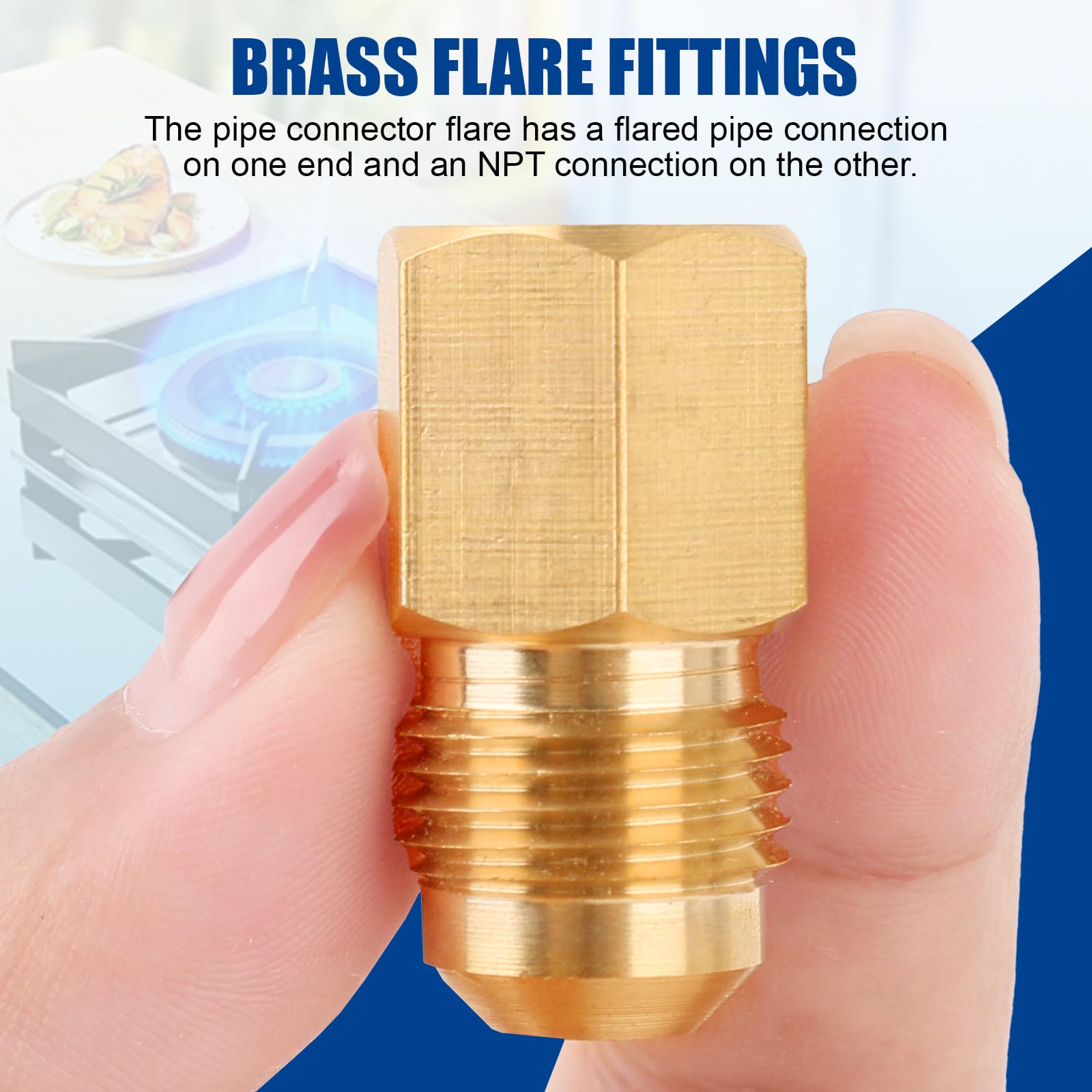 Raccordo A T Svasato Per Gas FasParts - 3/8 Tubo OD Maschio A 1/4 NPT Femmina, Per Propano, LNG, Idraulica - Foto 5