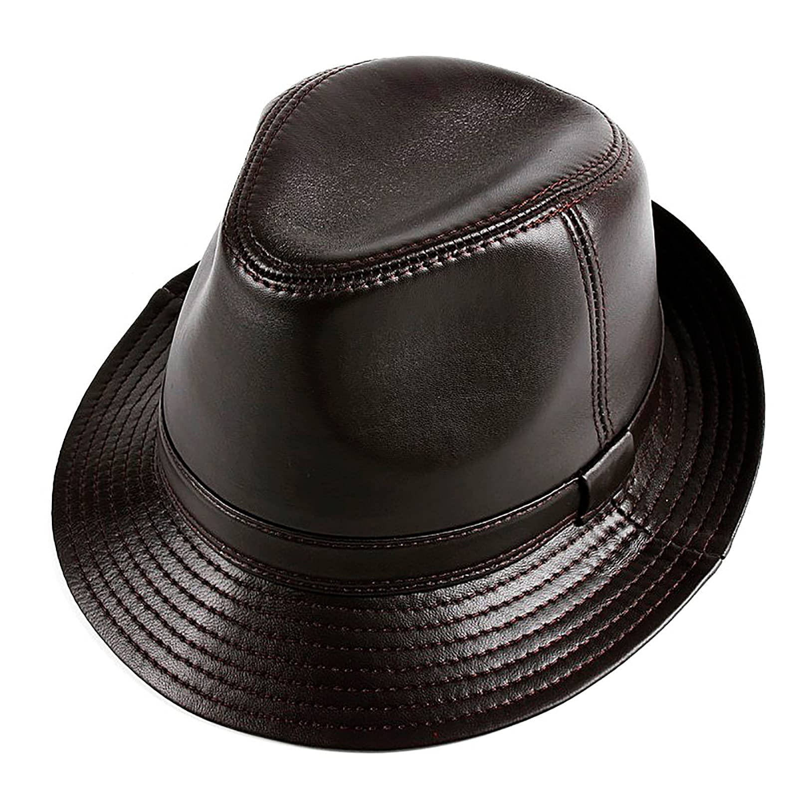 Sombreros de invierno, hombres jazz gorra piel de oveja piel clásico fedora trilby caballero sombrero sombrero gorra