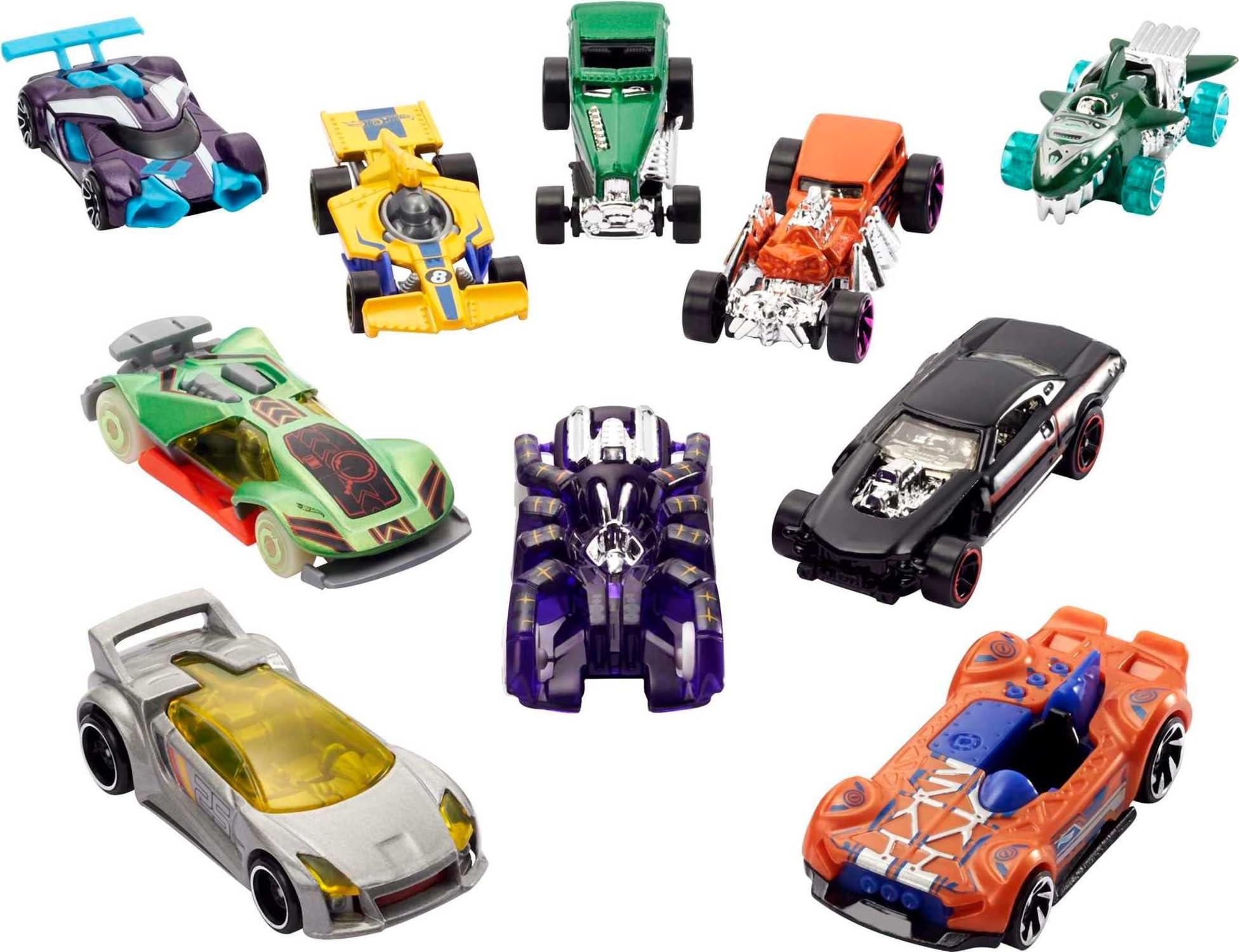 Hot Wheels Pack 10 Coches de Juguete Sorpresa con recompensas y Pegatinas, Regalo para niños +3 años (Mattel GWN97)
