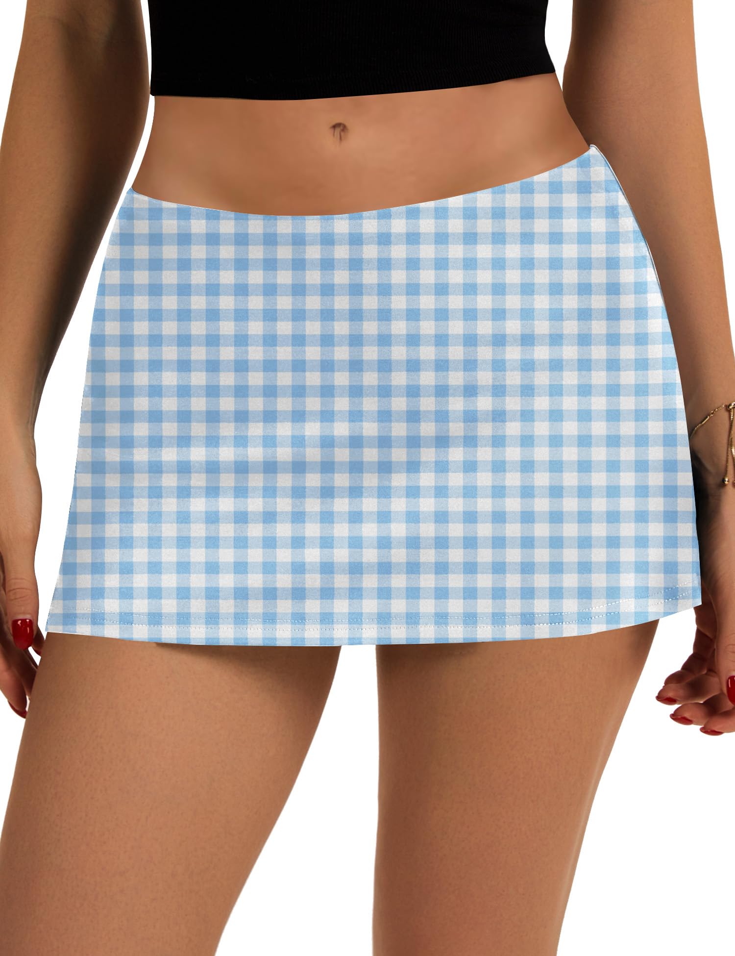Women's Mini Skirt Short Skirt with Trousers Underneath Sexy Skort Elastic Waist Tennis Skirt Fashion Summer-image-6