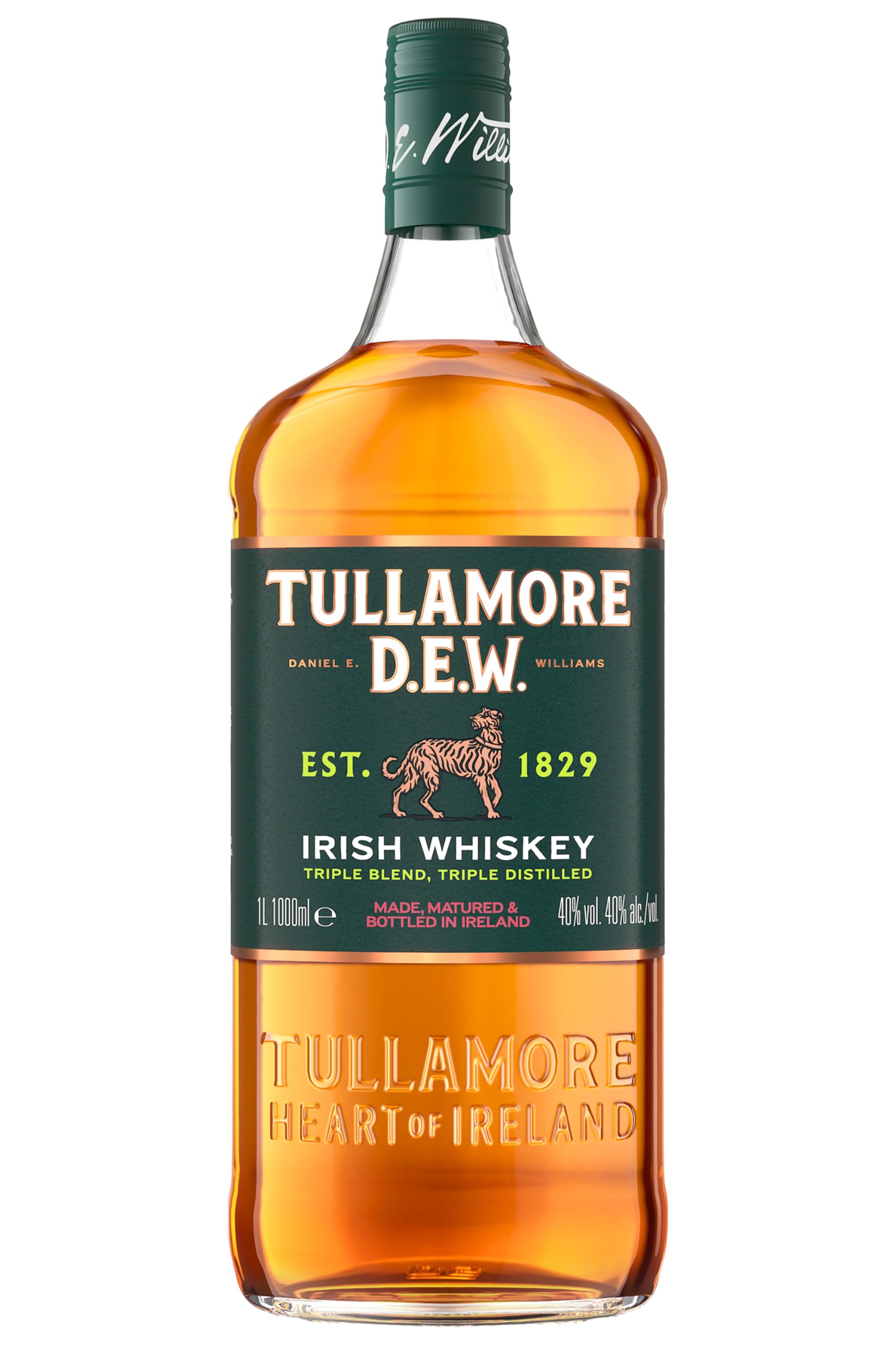 Tullamore DEW Original Blended Irish Whiskey, 1l - das Flaschendesign kann variieren
