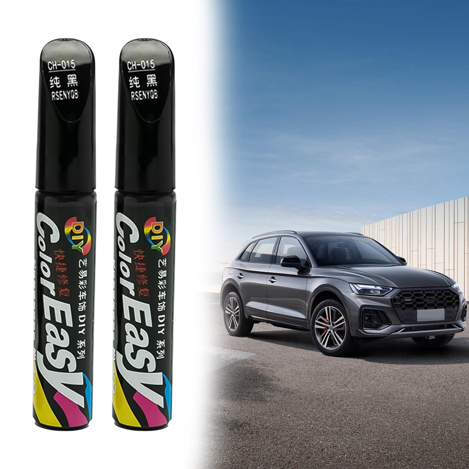 KDJXZ Car Touch Up Paint Pen 2PCS - Black Car Scratch Repair Pen