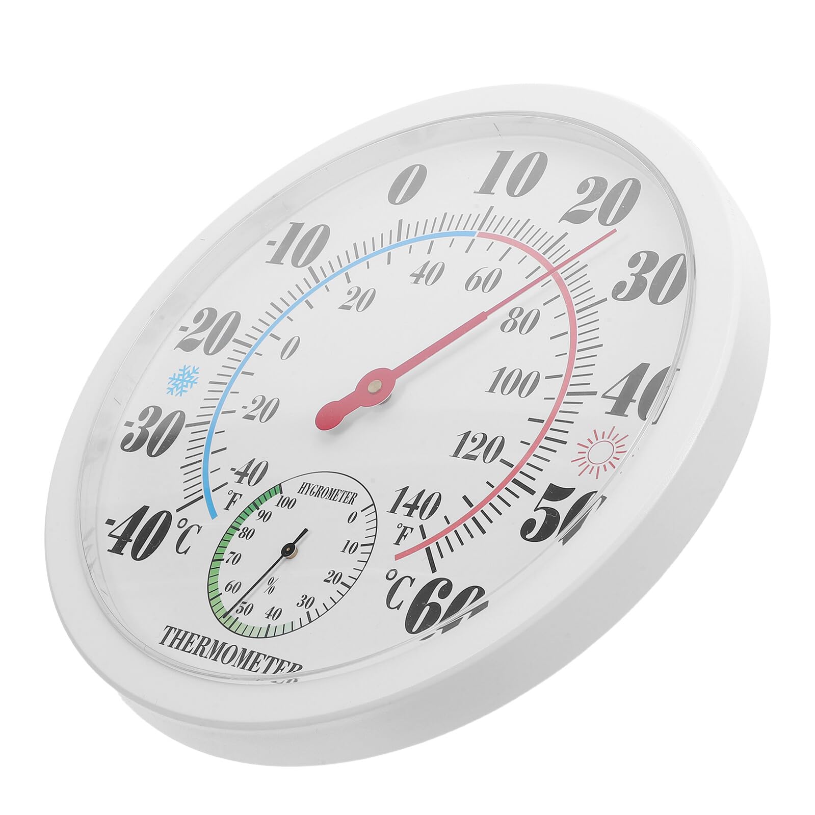 Totority Termómetro Higrómetro de Pared para Interiores Monitor de Humedad y Temperatura Preciso, Diseño Compacto de Plástico Abs Adecuado para Casa y Sauna