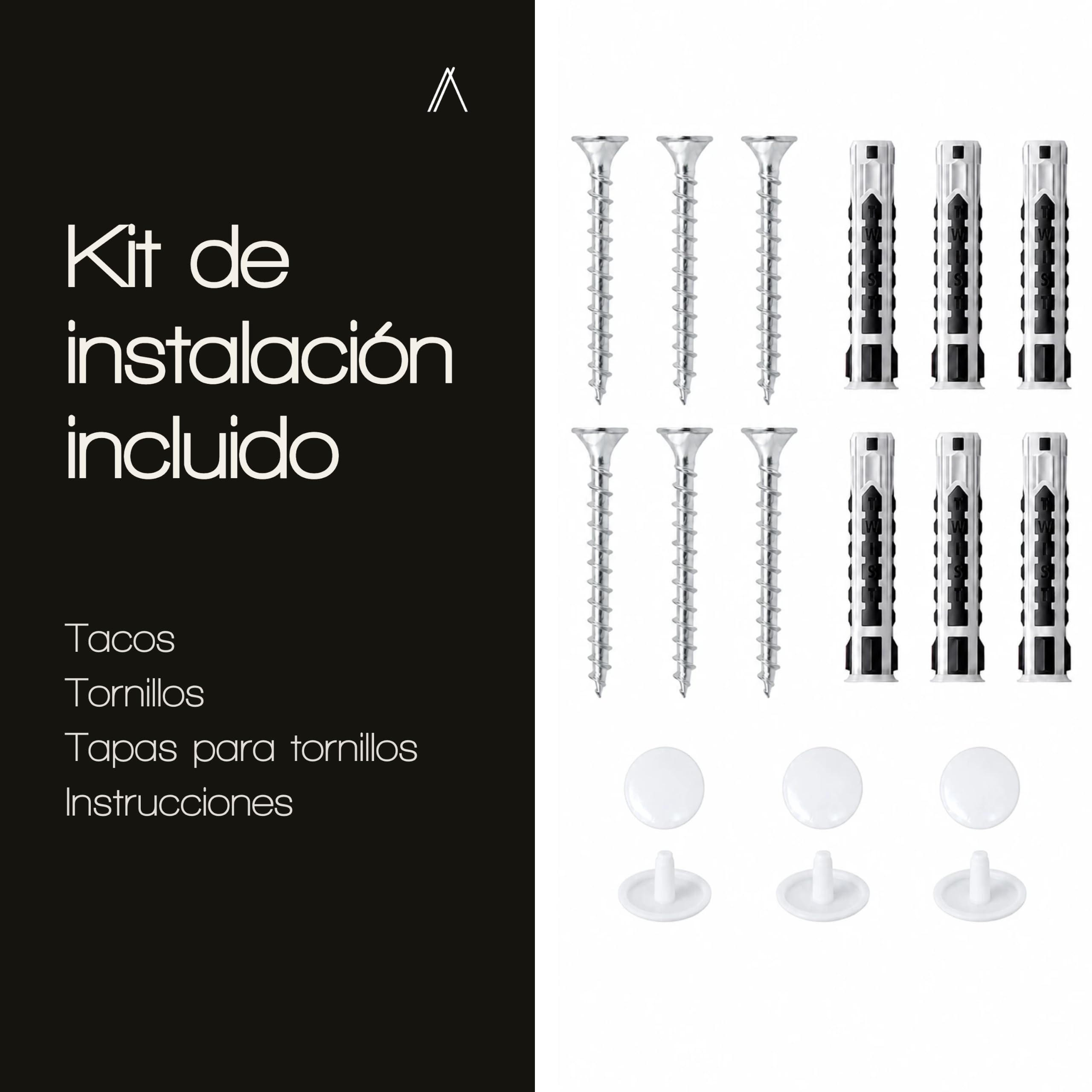 Audace Aggancio Perchero de Pared Metal 8x8x5cm Blanco Mate, Set 3