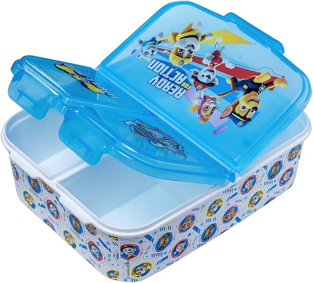 Paw Patrol Children's Premium Lunch Box, Chase, Marshall, Rubble, Skye, Everest Breakfast Box, with 3 Compartments