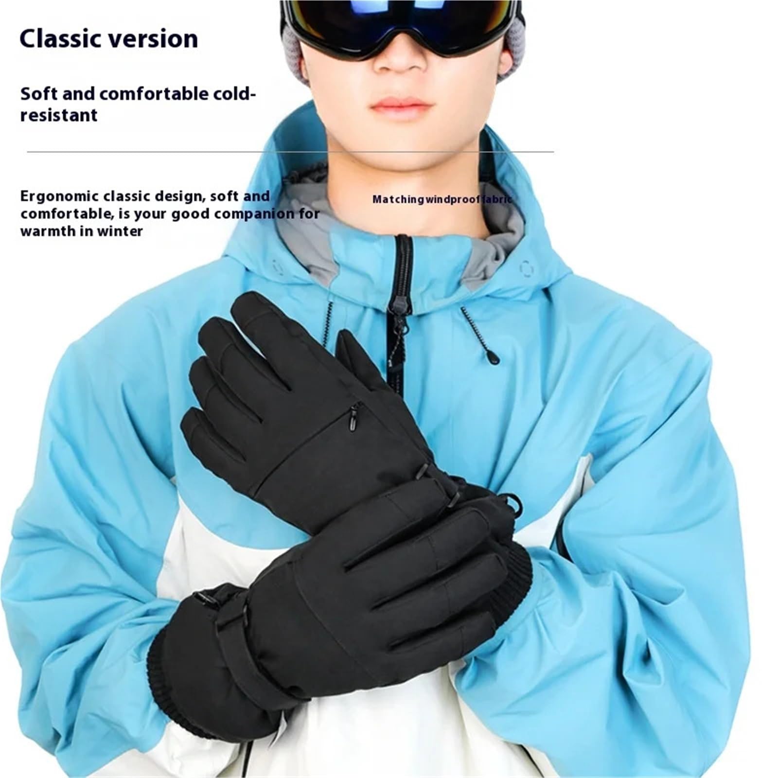 Guanti Da Sci Guanti invernali da sci for uomo e donna, impermeabili, touchscreen, for snowboard, moto, equitazione, neve, caldi, antivento, ciclismo