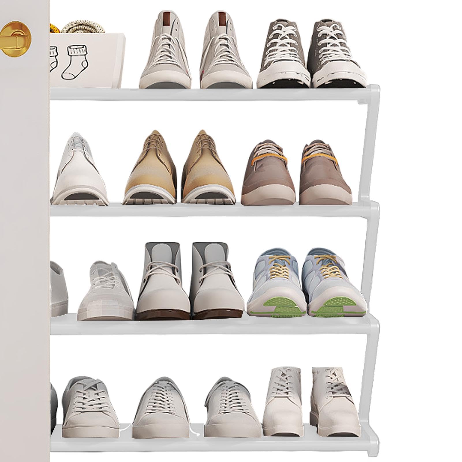 YHQZNLXQ Éère à Chaussures multifonctionnelle en Forme de Z à 3 Niveaux - Organisateur Peu encombrant pour Placard, éère à Chaussures élégante Pratique pour Le Rangement à Domicile Facile à