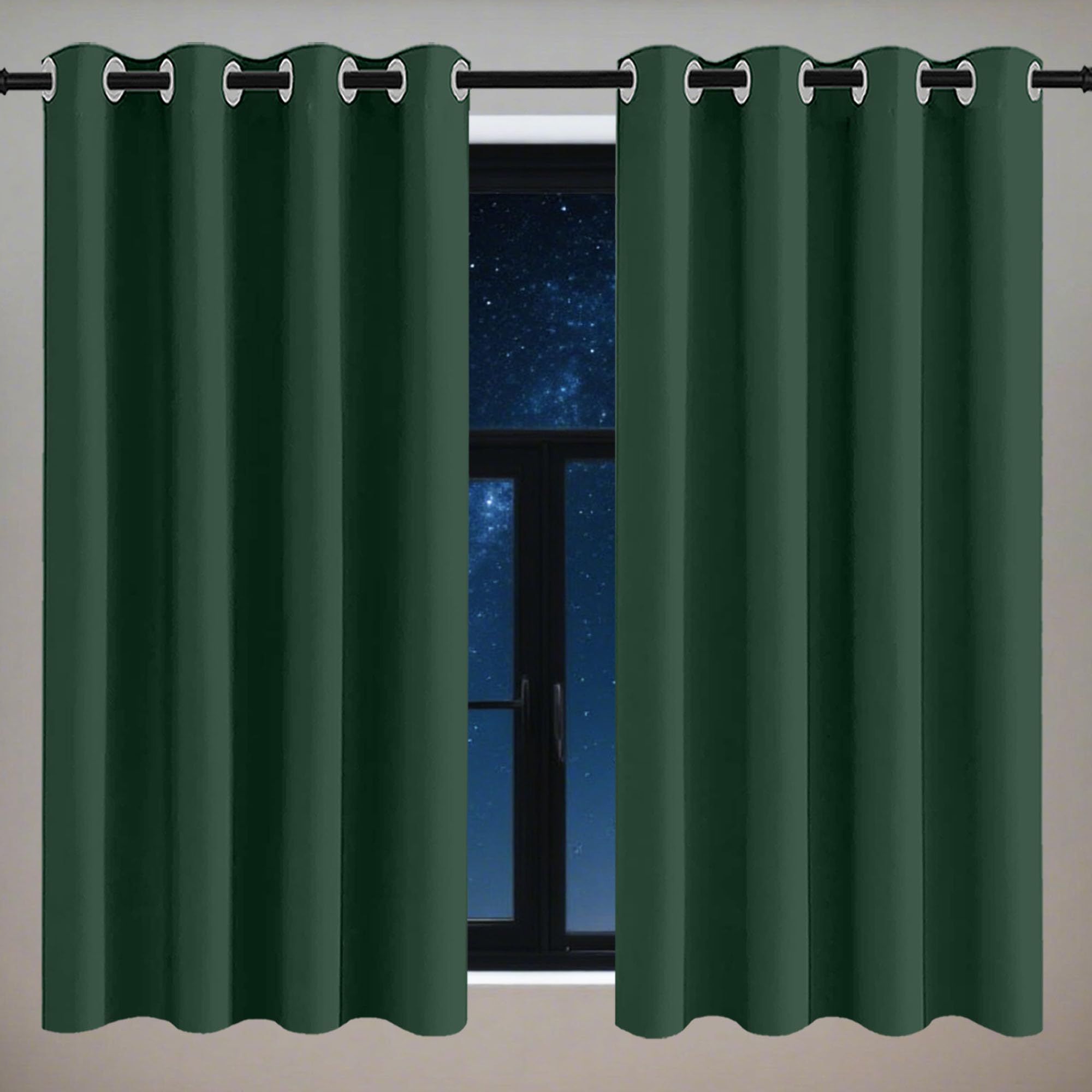 Rideaux de fenêtre thermiques pour le salon et la chambre vert
