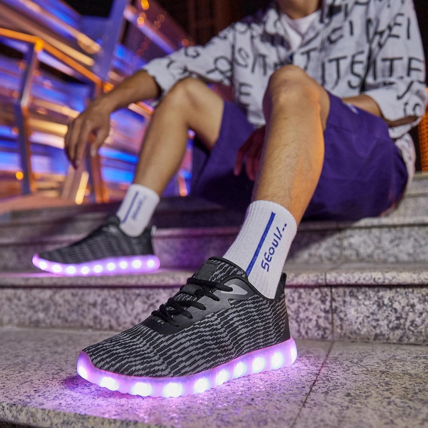 Light Up Shoes for Women Men, LED Sneakers USB Charging Unisex Adult Glow Party Cool Dancing Shoes - Image 2
