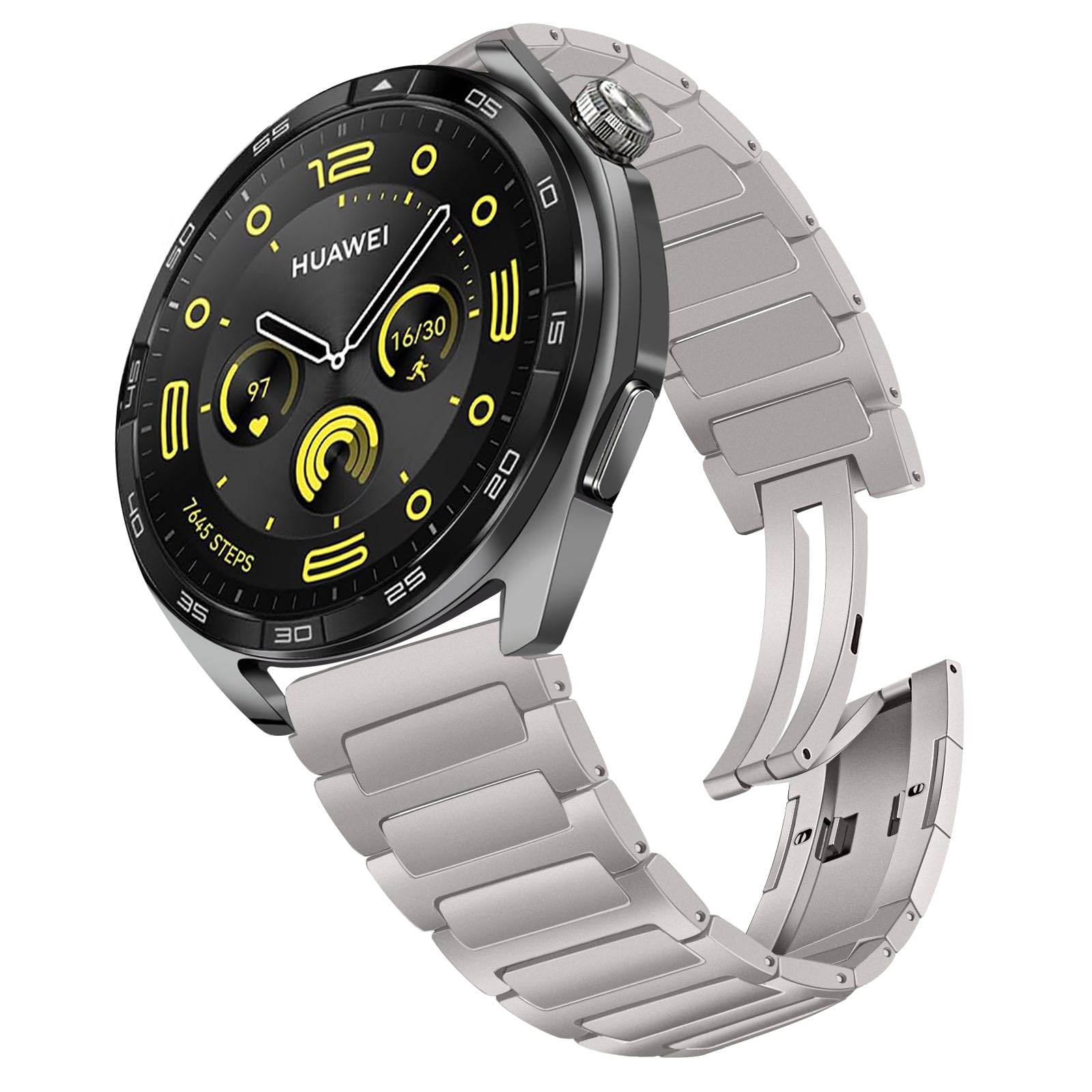 TRUMiRR Bracelet en Titane pour HUAWEI Watch GT 4 46mm/4 Pro/Ultimate/GT 3 Pro - 22mm Bracelet de Montre en Métal avec Boucle Ardillon Intégrée
