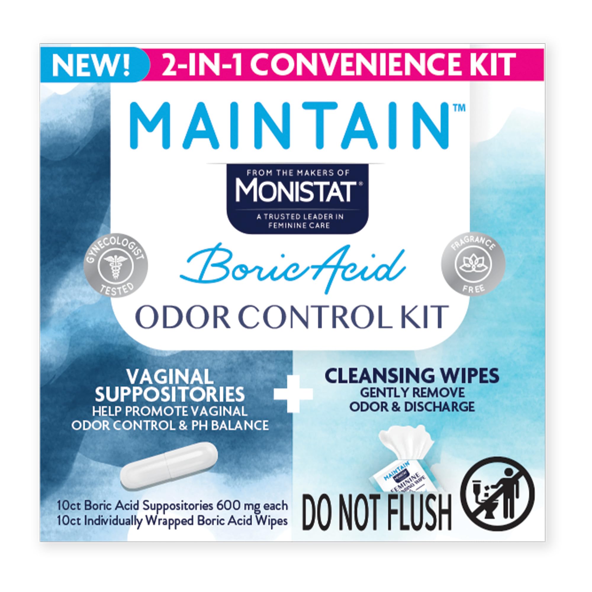Monistat Maintain Boric Acid Odor Control Kit