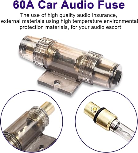 Miniatura 5 de XMSJSIY Kit de cableado de audio para automóvil de calibre 6, kit de cableado de instalación con fusible para auto, camión, subwoofer estéreo y