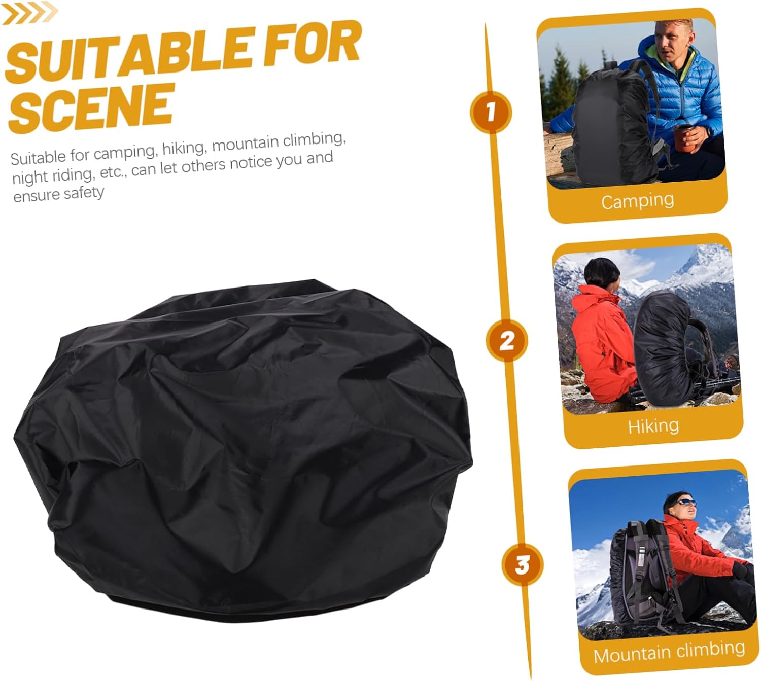 Waterproof Backpack Rain Cover for Hiking Camping Biking Night Backpack Cover Compact Lightweight