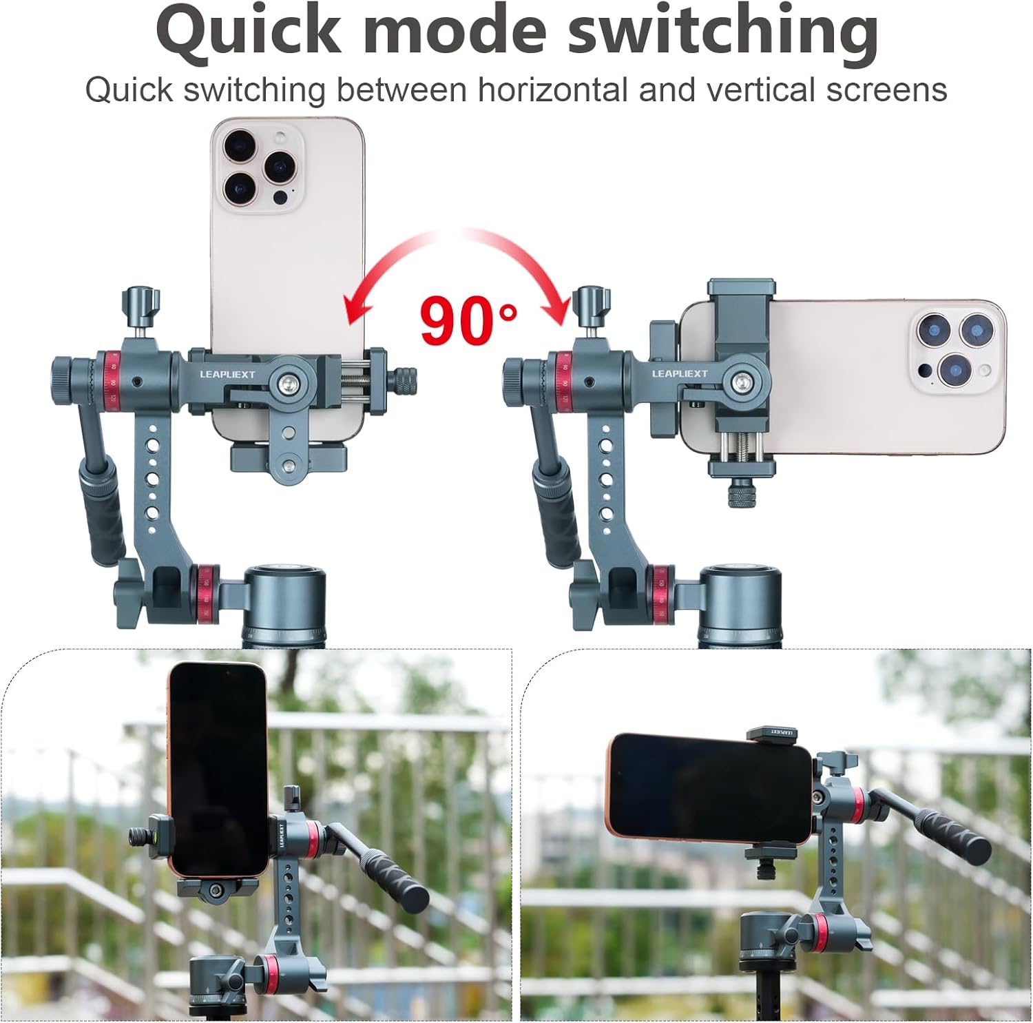 Phone Holder for Tripod,Professional Aluminum Phone Mount,360° Panoramic Rotation,Compatible with iPhone 17 16 15 14, Samsung, and Others，Tripods, and Live Streaming/Vlogging Setup