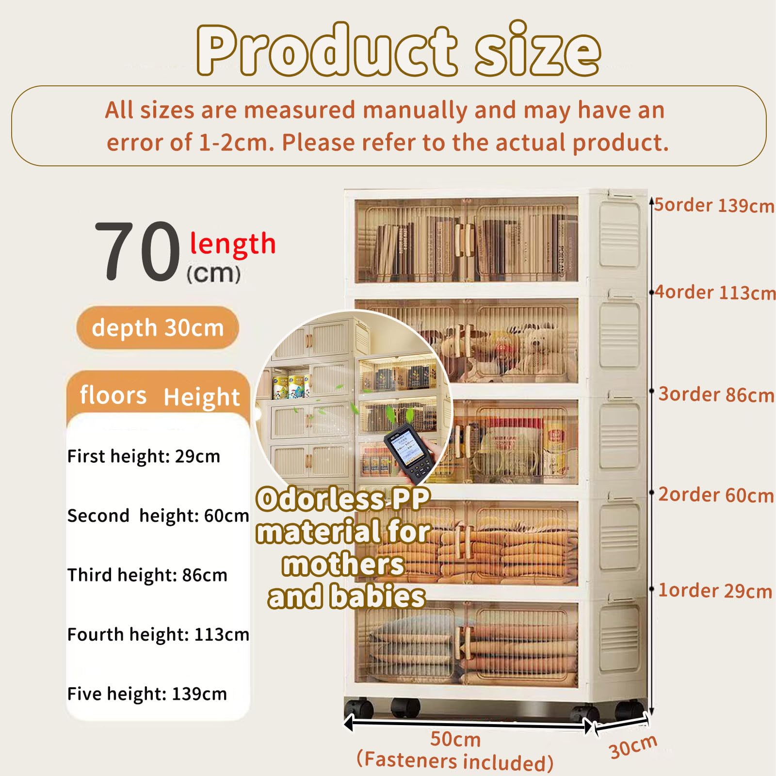 Scatola portaoggetti impilabile a più livelli in plastica con coperchio, per bagno e cucina, organizer magnetico per porta, facile da montare, 1-5 ripiani per massimizzare lo spazio