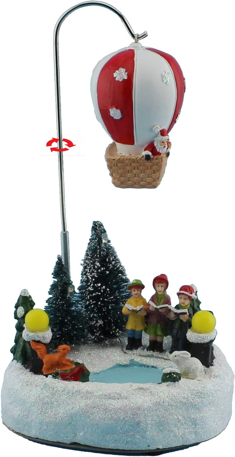 innodept12 Christmas Decor Animated Rotating Collectible Figurine Building & Choirs with Led Light and Music Holiday Decoration & Gift (Rolling Air Ballon)