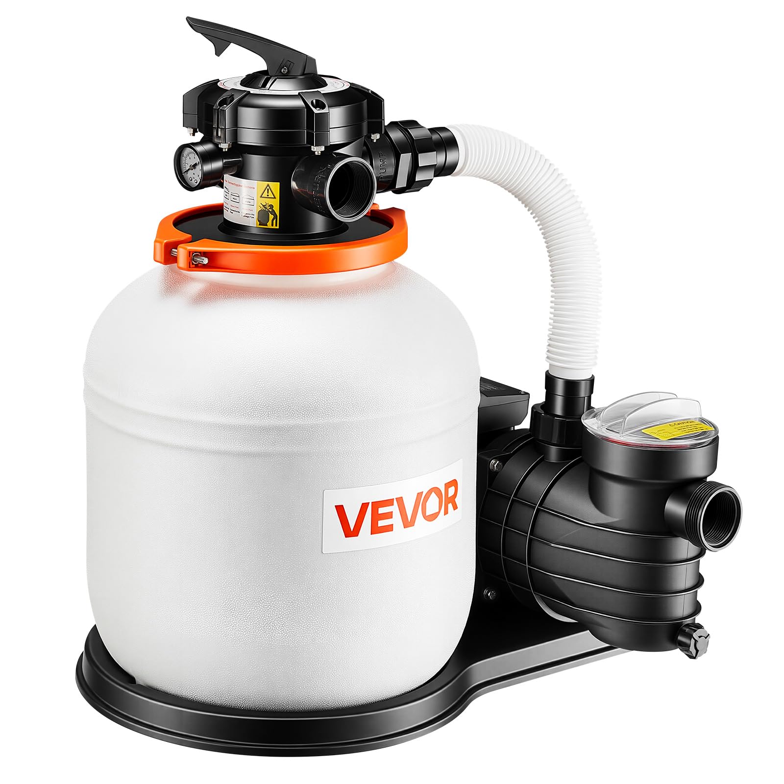 VEVOR FlashPure Sand Filter Pump, 14 in for Above Ground Pool, 0.75 HP 3500 GPH, Swimming Pool Filter System with Timer, 6X Faster Filtration, Media Installed, Leak-Resistant, Ready to Use Out of Box — view 10