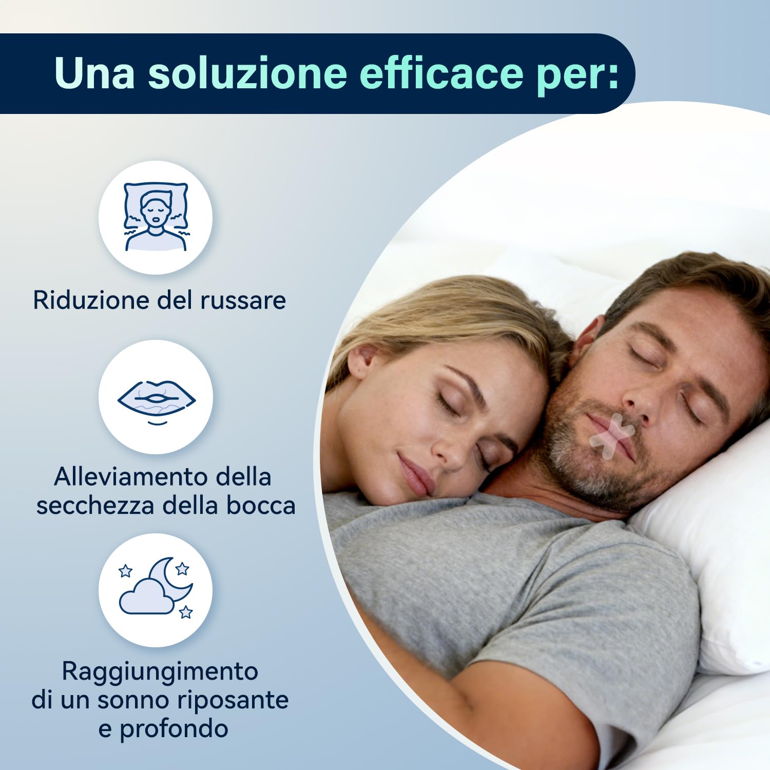 Mouth Tape for Sleeping, 120 Pezzi Cerotti Bocca per Dormire – Antirussamento per Respirare Meglio dal Naso, Migliora il Sonno e Favorisce la Respirazione Nasale