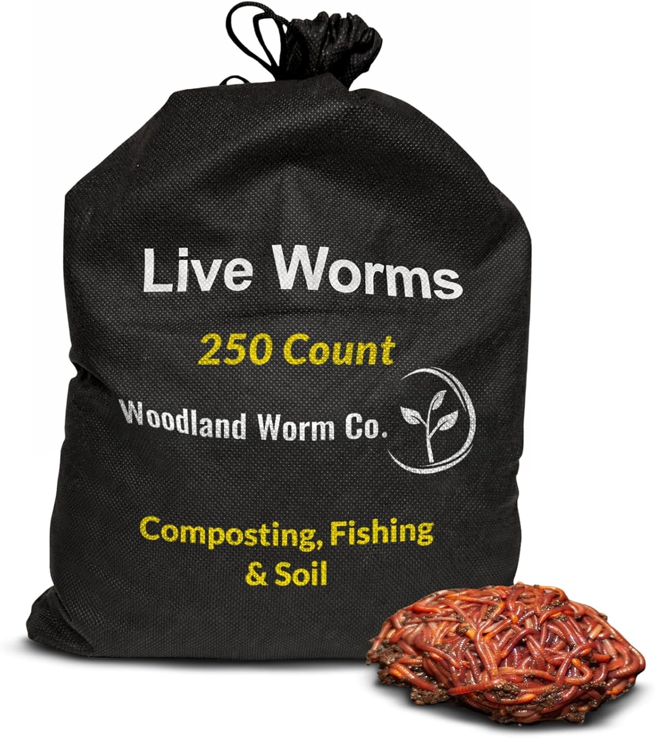 Red wigglers live worms 250 count, Worms for Composting, Fishing, and improve the Soil Health & Fertility - Perfect for Gardens, Farming & Organic Waste Recycling - Boost Plant Growth Naturally