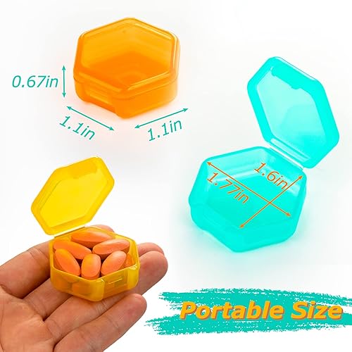 Miniatura 3 de 7 paquetes pequeños organizadores de pastillas, pastillero de viaje portátil de 7 días sin BPA, mini organizador de pastillas para bolso de