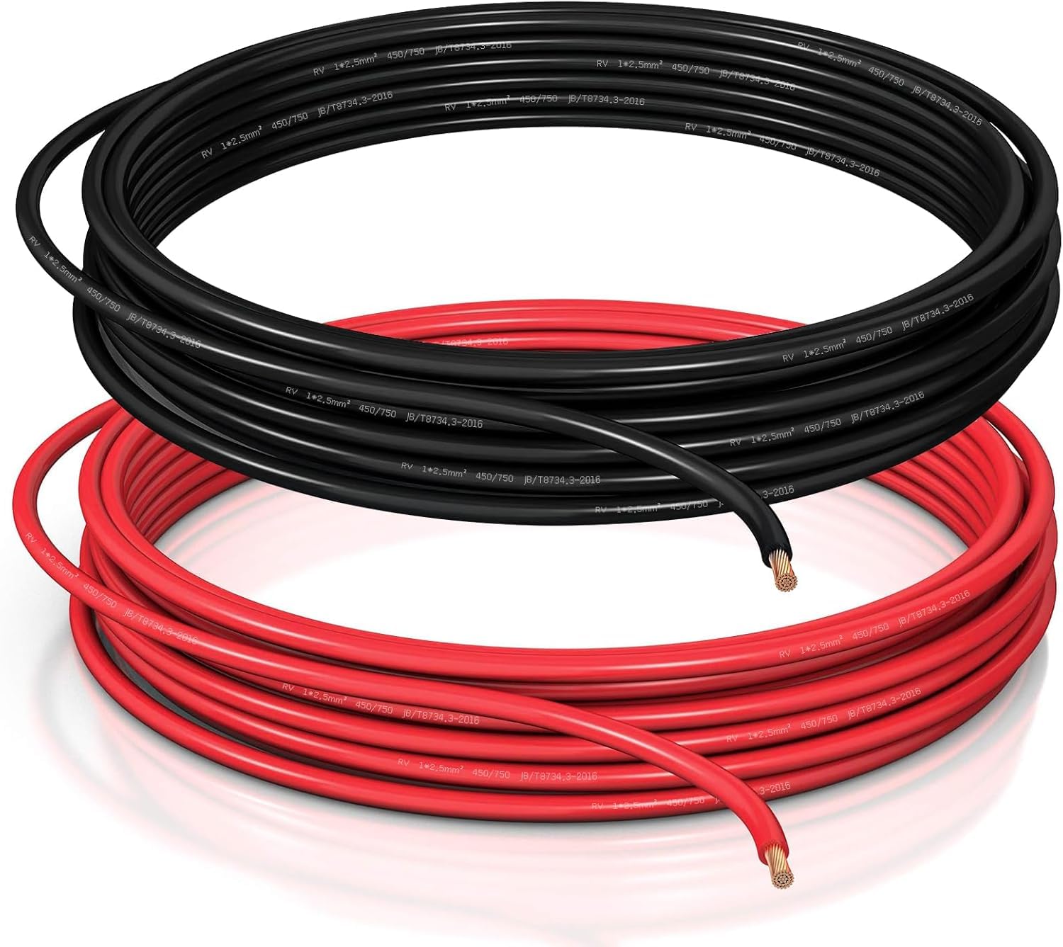 Cable para vehículos 2,5 mm² FLRY B asimétrico Cable trenzado flexible para automóviles de cobre rojo y negro 2,5 mm² -10m