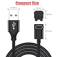 Vista 7 de AGVEE Paquete de 2 cargadores cortos de 1.5 pies para Garmin Watch, cable de carga en forma de L para Fenix, Forerunner, Vivoactive, Instinct, Venu